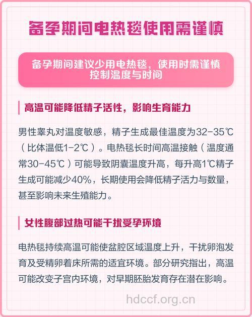 冬季备孕注意事项 用电热毯需谨慎