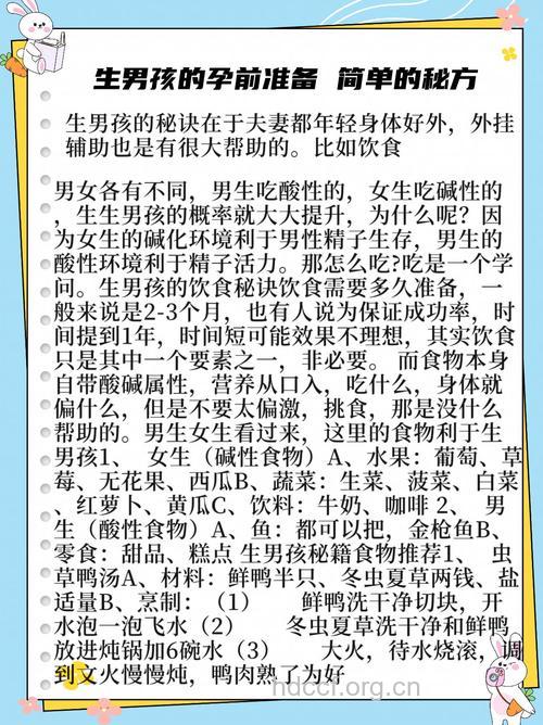 备孕生男孩的秘方 新婚夫妻你看了吗