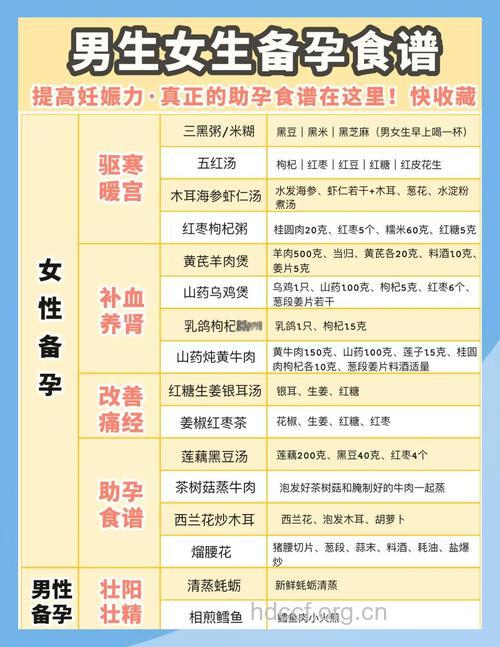孕前科学备孕助孕食谱大全