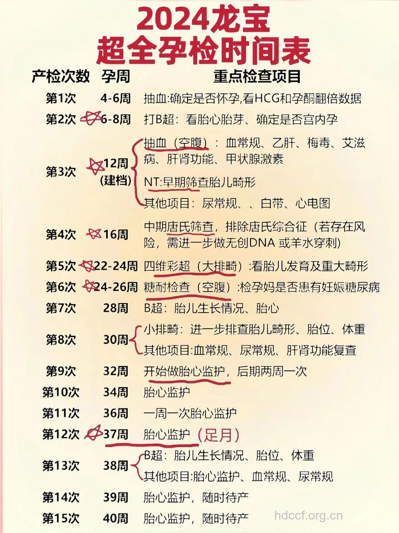 孕期产检 第四次产检项目表