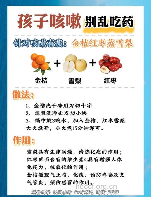 食疗方法对付不同种小儿咳嗽