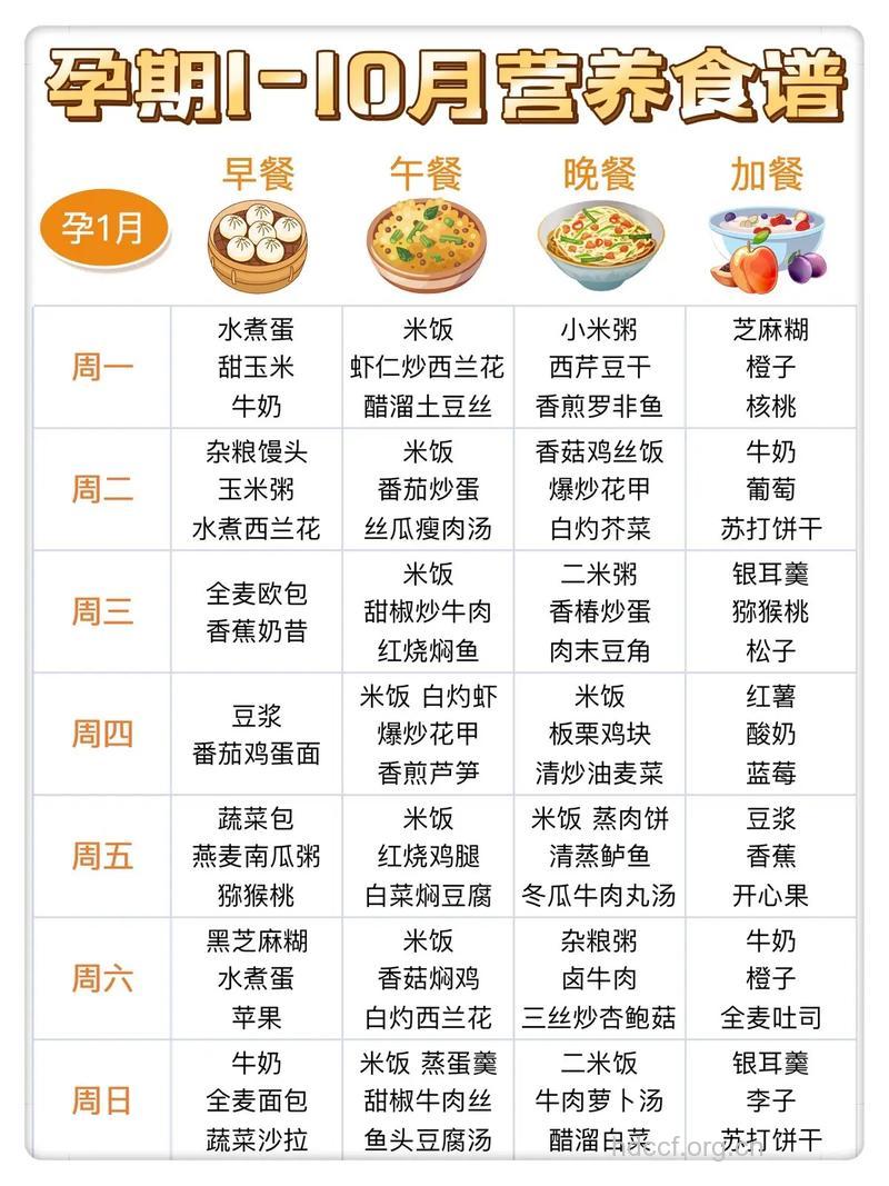 怀胎十月 孕妇每个月吃什么好