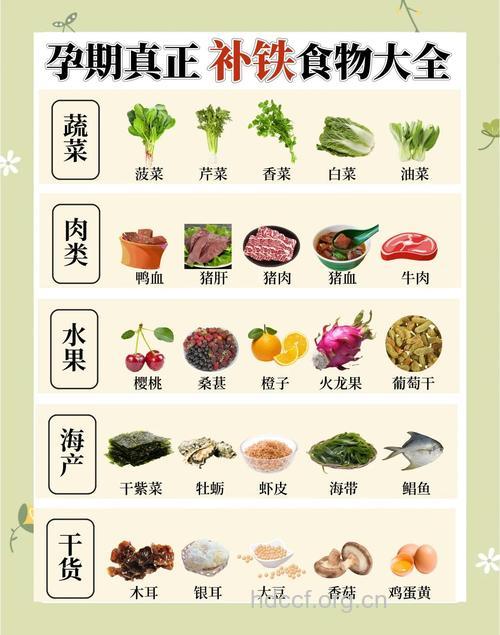 孕妇补铁食物排行榜