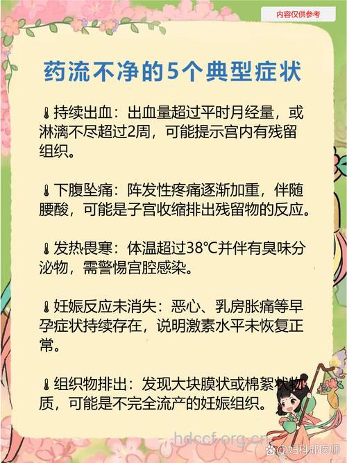 药物流产不全的症状有哪些