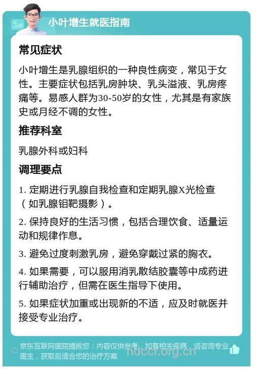 小叶增生的症状 不同症型及其临床表现