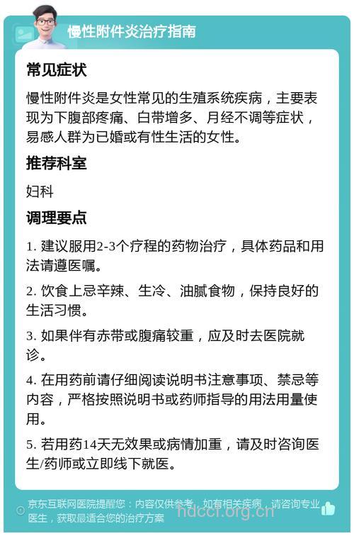 附件炎患者其治疗注意事项