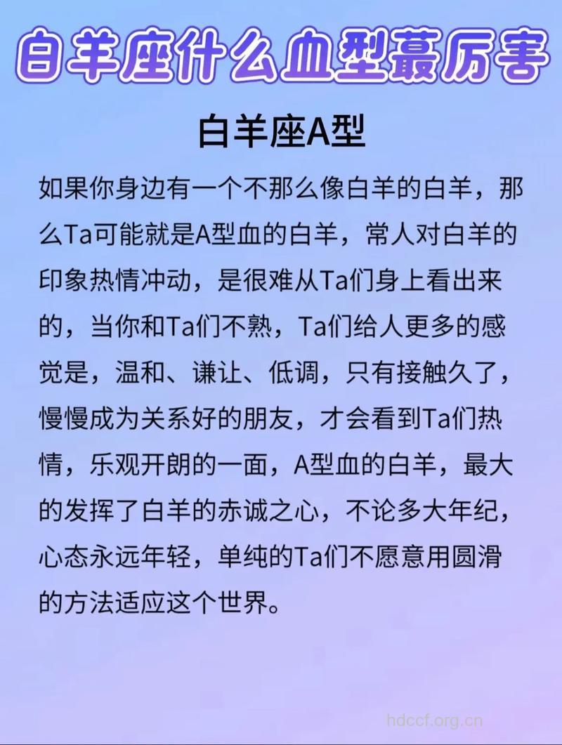 不同血型的白羊座有什么特点
