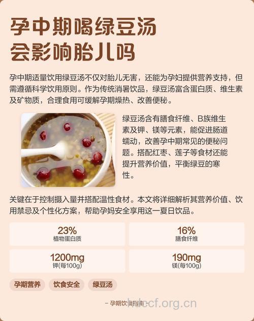 怀孕了能喝绿豆汤吗