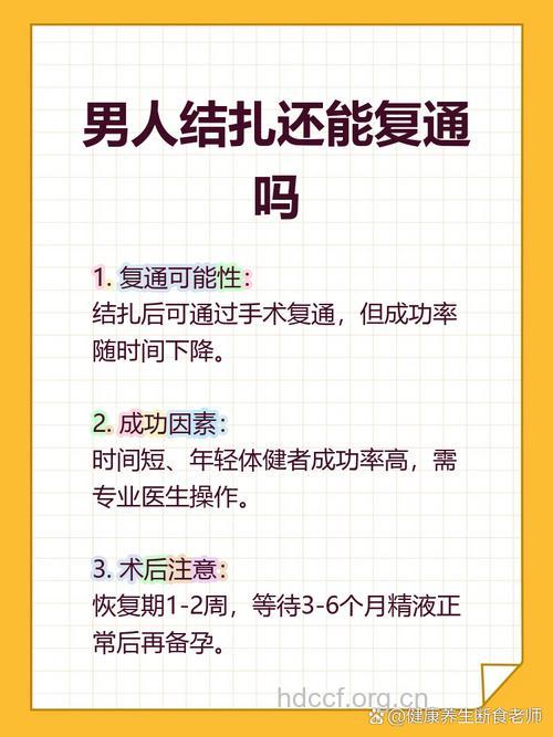 男性结扎后能复通吗