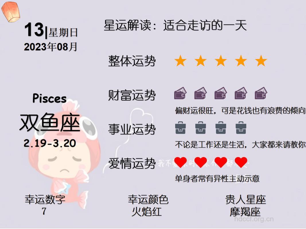 双鱼座2013年8月13日运程