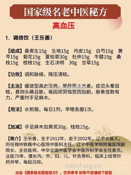 献给平民百姓的降压方子