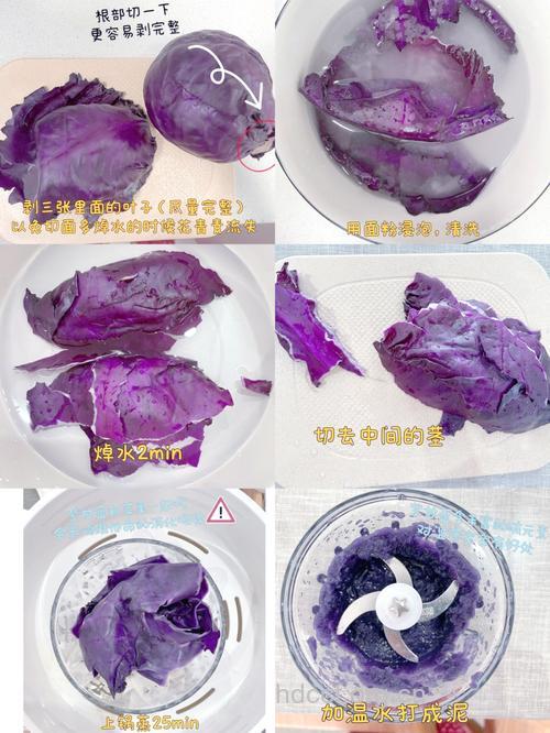 紫甘蓝枣泥汤圆的做法