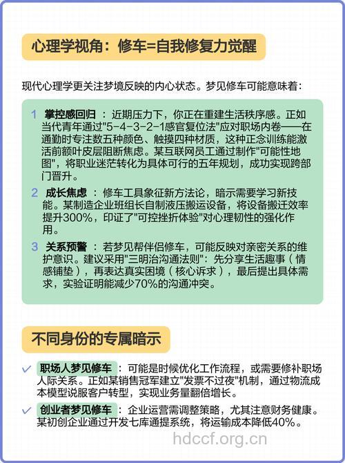 做梦梦见修车预示着什么