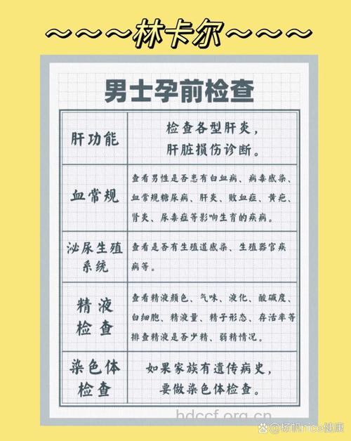 男性孕前检查项目大全及注意事项
