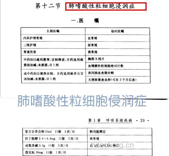 关于热带性肺嗜酸粒细胞浸润症的治疗过程