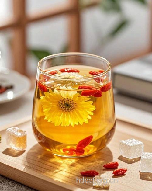 上班族养肝明目 喝枸杞菊花茶