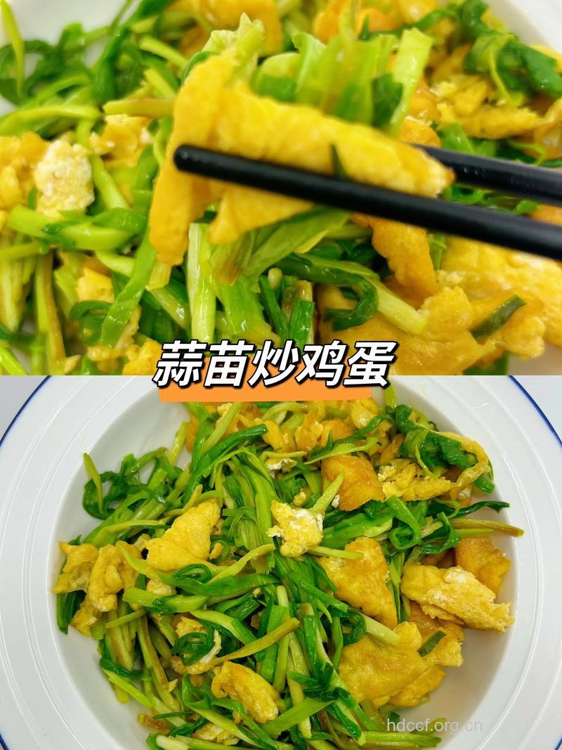 美味营养的蒜苗炒鸡蛋的家常做法