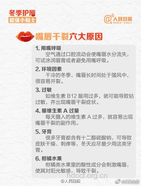 冬季预防嘴唇干裂的8大饮食原则