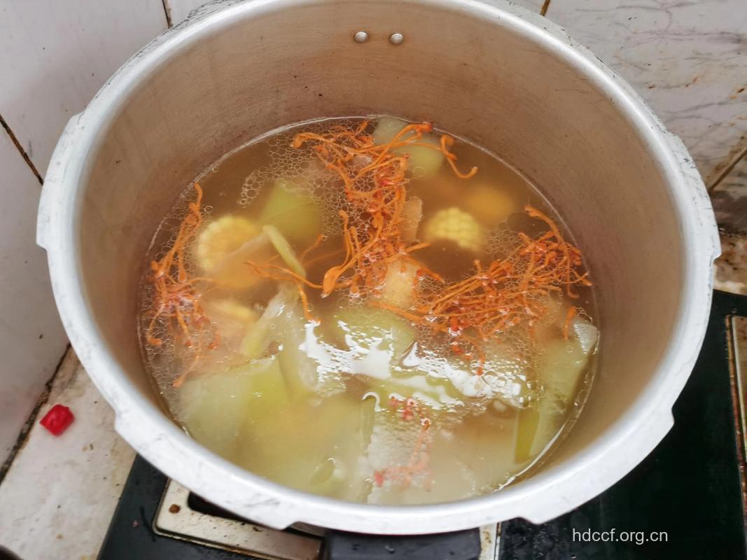 冬季养生汤 虫草花玉米汤的做法