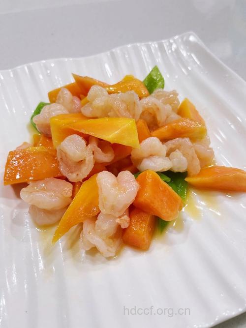 木瓜炒虾球的做法大全