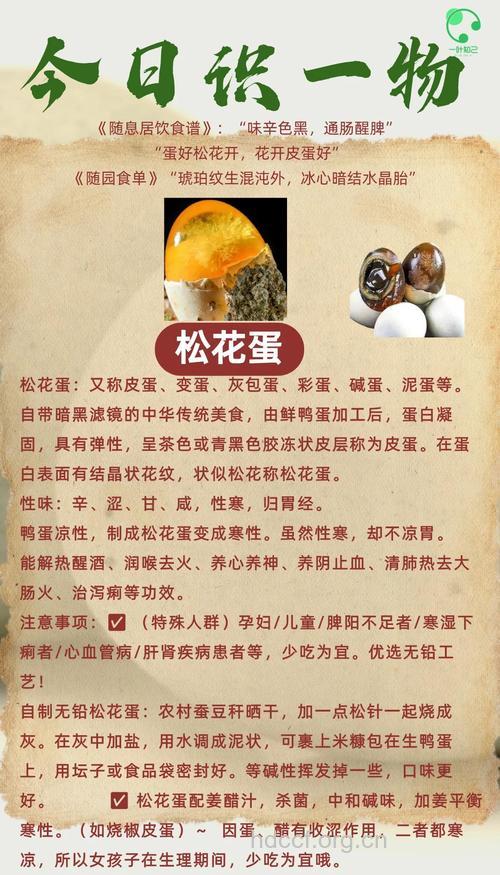 松花蛋的营养价值