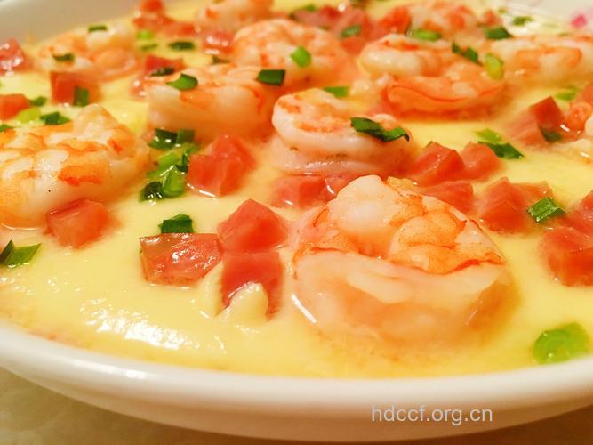 火腿虾粒扒豆腐