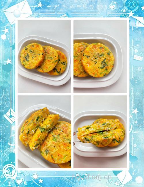 胡萝卜鸡蛋青菜饼