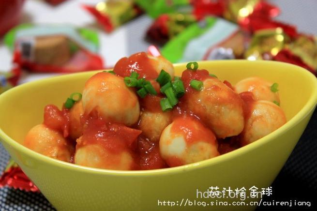 营养食谱:茄汁煨金球