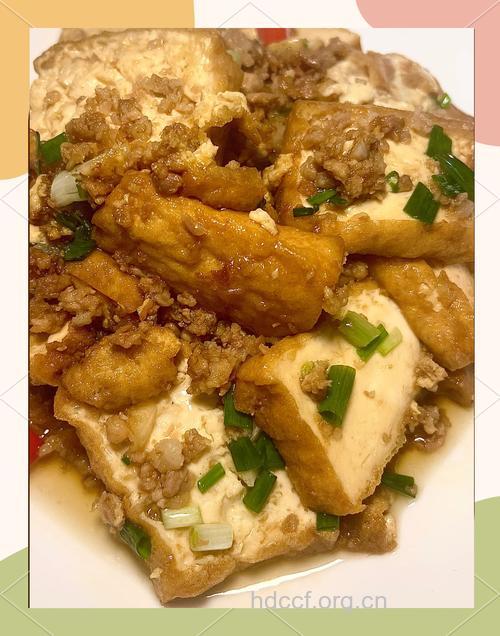 肉末虎皮豆腐的做法