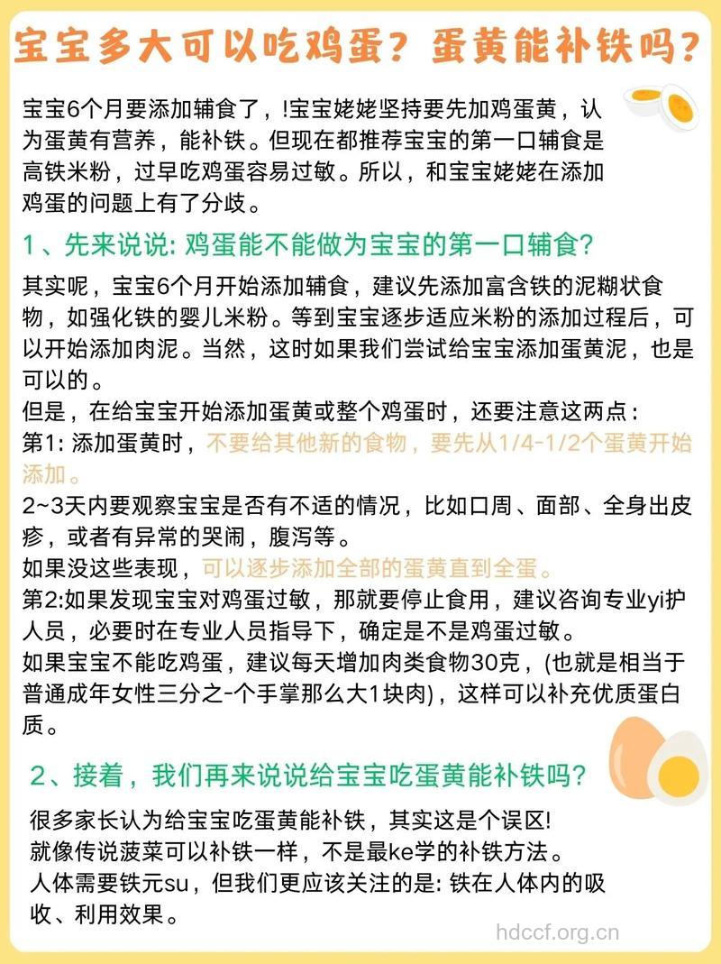 婴儿吃鸡蛋的常识