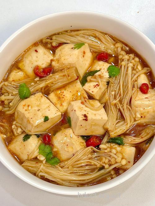 菜谱大全——金针菇豆腐汤