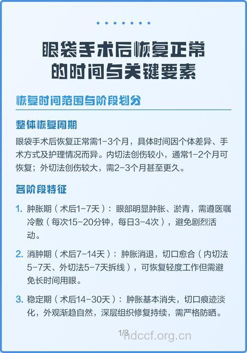 内切眼袋手术的恢复时长是多久？