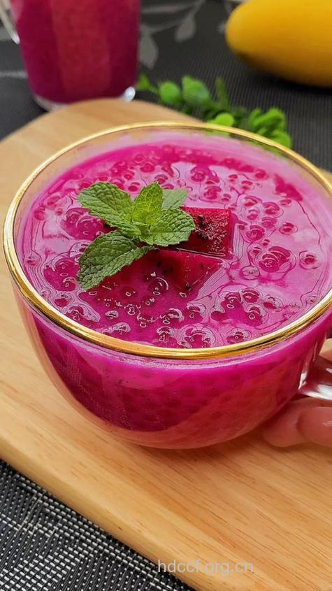 夏季甜品之火龙果西米露