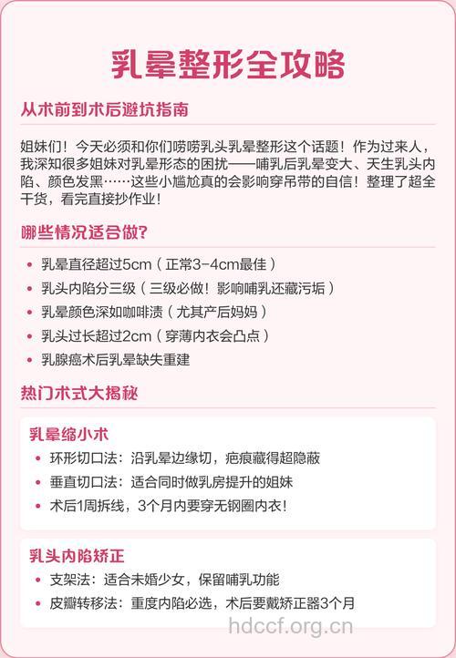 常见的乳晕整形方法有三种