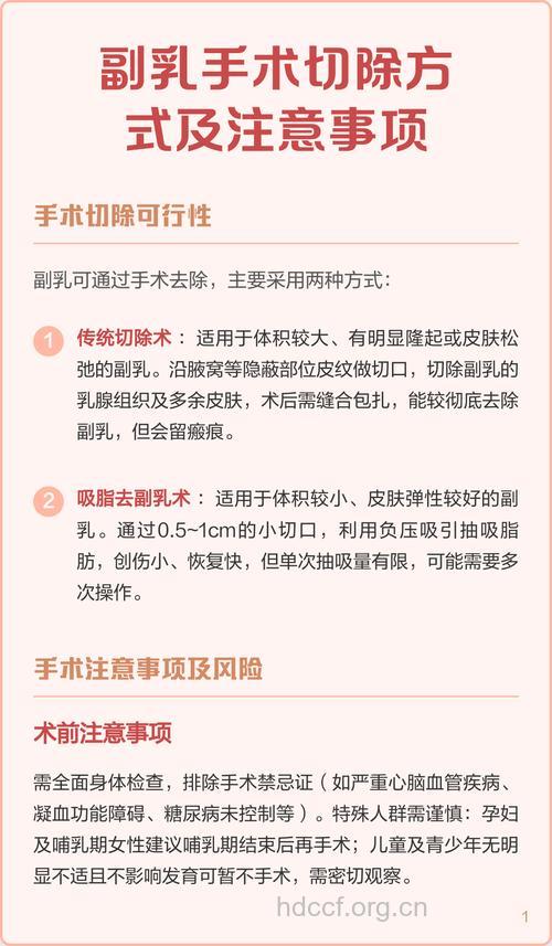 切除副乳手术是怎样的呢 要注意什么