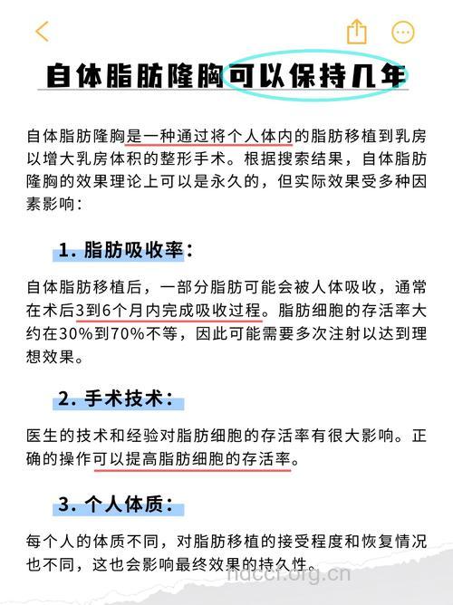 自体脂肪隆胸能保持多久