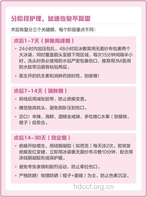 关于提眉术的恢复与护理