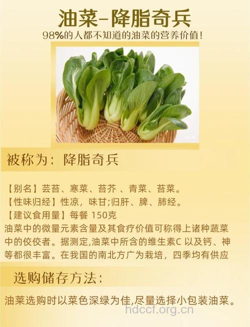 油菜的营养价值和食用注意事项