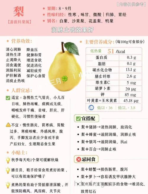 夏季养生多吃梨 梨的养生功效