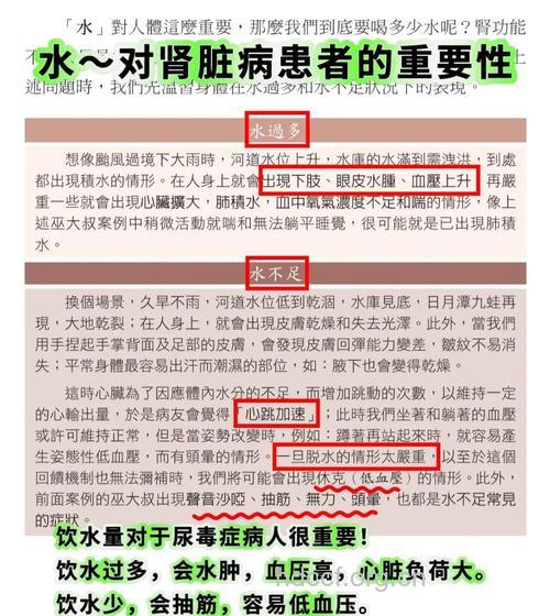 尿毒症患者饮食喝水的10个注意