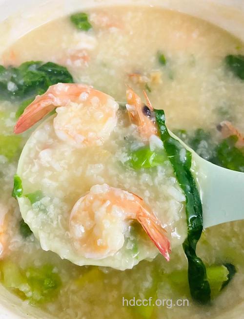 养胃粥：虾仁生菜粥的做法