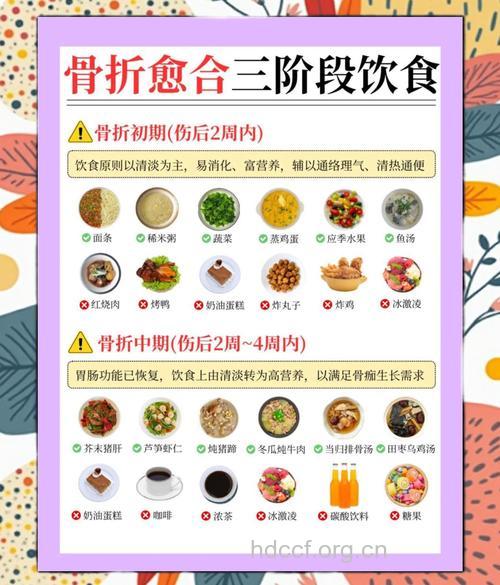 治疗不同阶段骨折的食谱