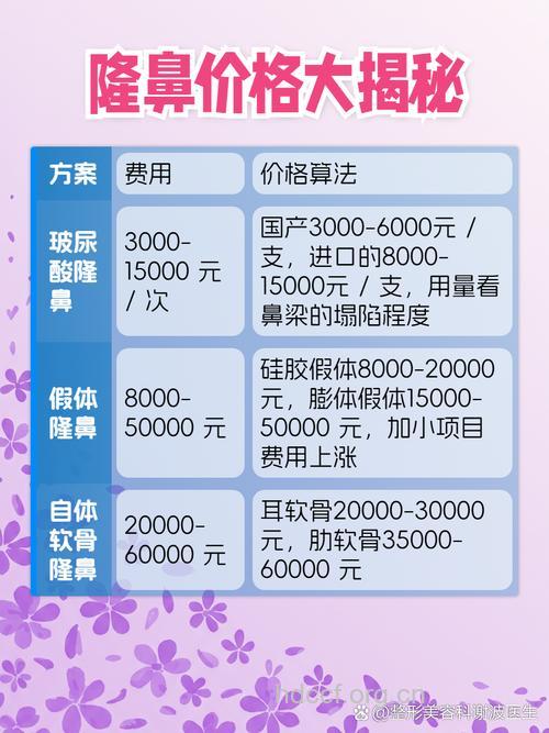 做隆鼻手术需要多少钱