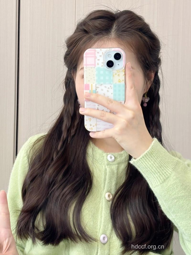 中长发怎么扎花苞头