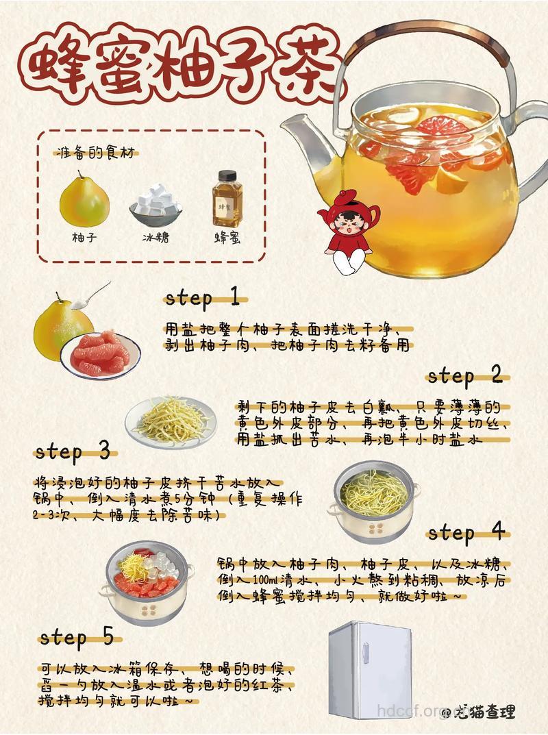 自制减肥茶:蜜柚绿茶的做法