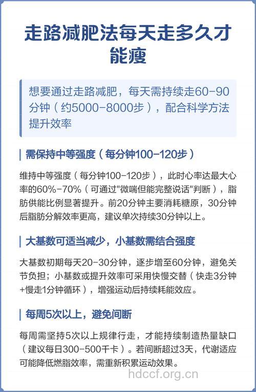 步行要走多久才有减肥效果