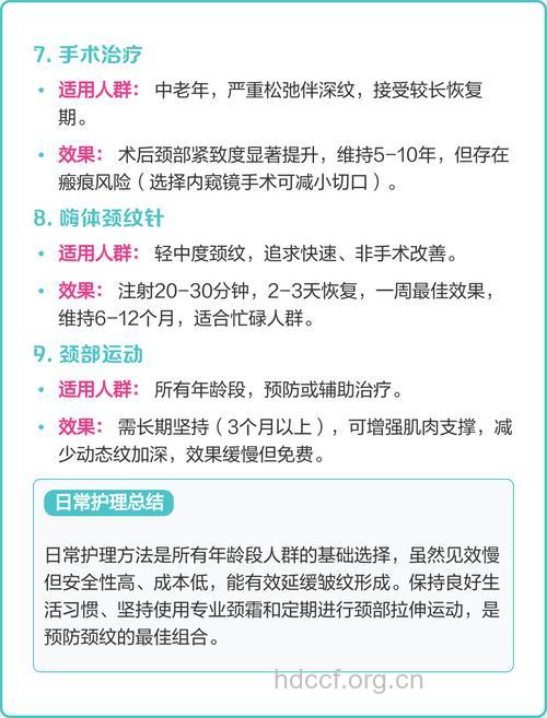 颈部皱纹的祛除及预防方法