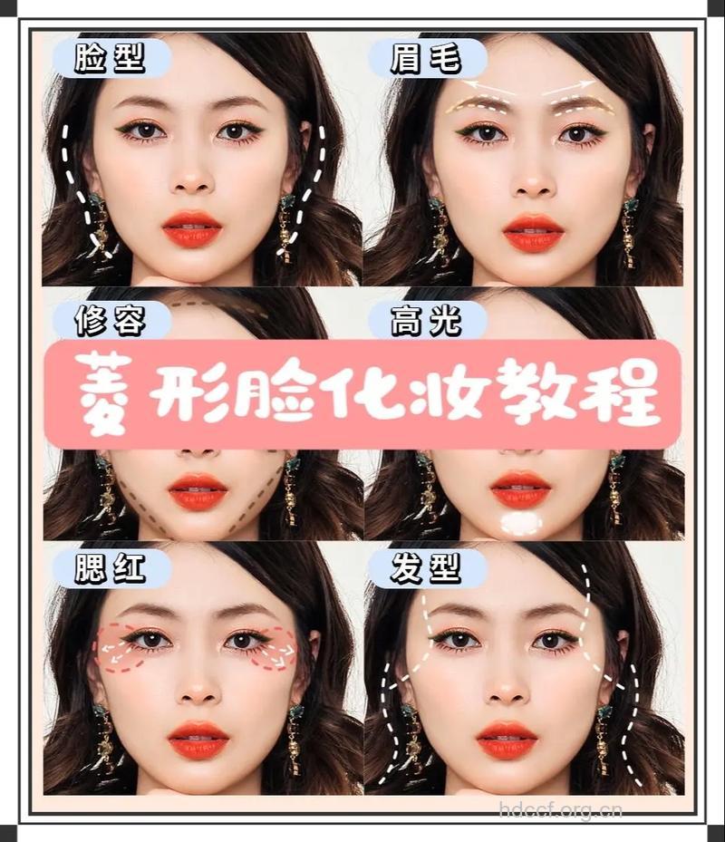 菱形脸的化妆技巧 彩妆瘦脸