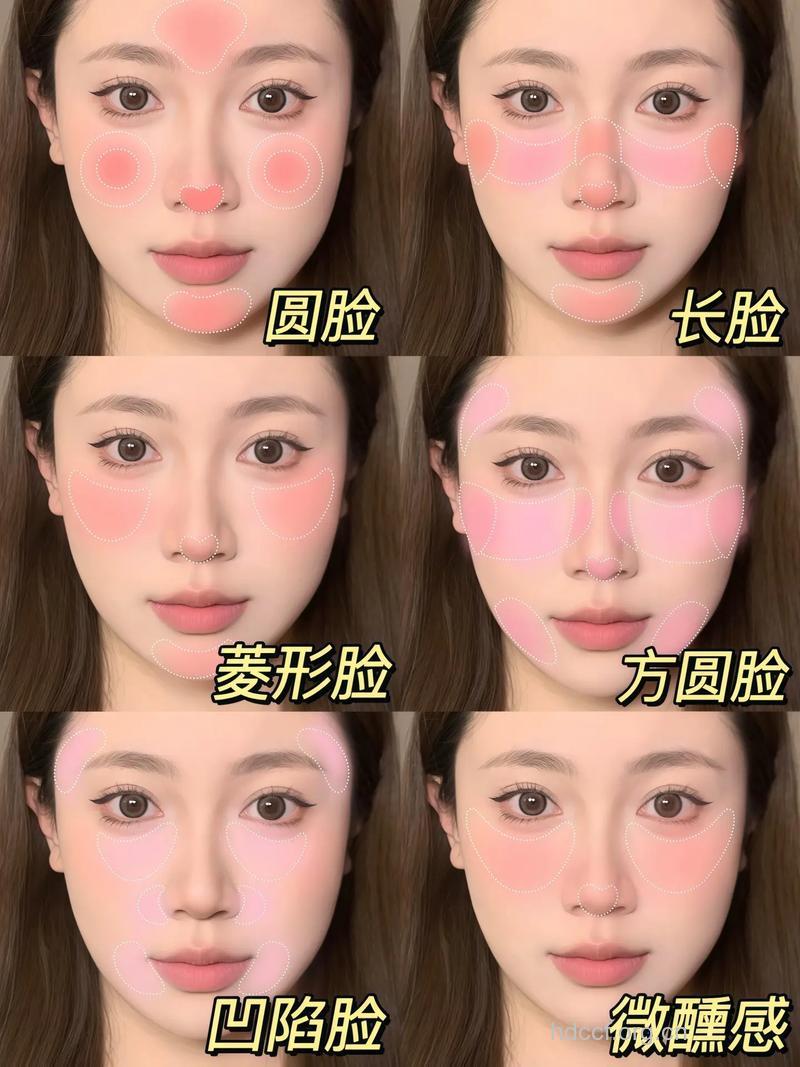 腮红的画法|如何化好腮红位置