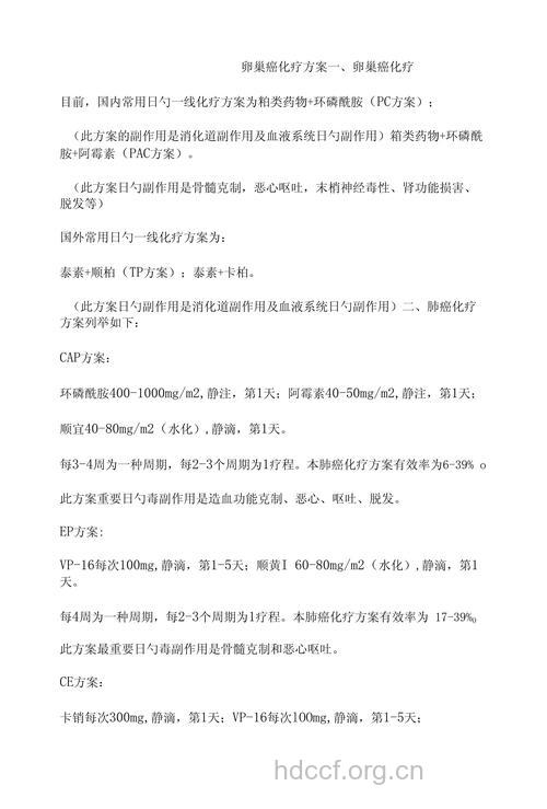 常见肿瘤卵巢癌如何化疗